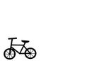 Line art drawing bicycle icon