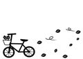 Line art drawing bicycle icon