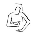 Line art drawing women body on white isolated background. Abstract modern art minimalistic female figure continuous. Feminine