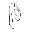 Line art drawing women body on white isolated background. Abstract modern art minimalistic female figure continuous. Feminine