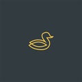 Line art duck logo design