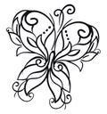 Line art of a dÃÂ©cor butterfly vector or color illustration Royalty Free Stock Photo