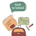 Line art element back to school illustration vector Royalty Free Stock Photo