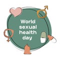 Line art element world sexual health day illustration vector