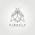 line art firefly logo vector illustration design , best light source logo, creative logo Royalty Free Stock Photo