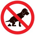 No dog sign.Pet animal beagle.Labrador Retriever cartoon character silhouette.