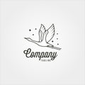 Line art flying goose minimal logo vector symbol illustration design Royalty Free Stock Photo