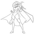 Superheroine Battle Mode Line Art