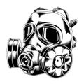 Lineart military gas mask Royalty Free Stock Photo