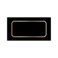 Line art gold frame black background. Christmas light effect. Vector illustration. Royalty Free Stock Photo