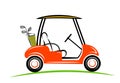 Line art of golf car