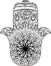 line art of Hand of Fatima Hamsa