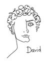 Line art head of David Michelangelo