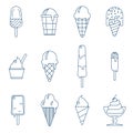 Line art icecream icons