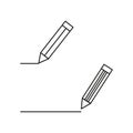 Line art icon pencils write. Vector illustration.