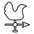 Line art icon of a wind direction indicator in the shape of a chicken Royalty Free Stock Photo