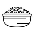 Line art illustration of a bowl of beans Royalty Free Stock Photo