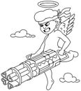 Cupid Line Art Royalty Free Stock Photo