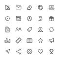 Line art illustration of Essential icon set. Royalty Free Stock Photo