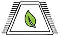 Line art illustration of a green leaf in a microchip, symbolizing eco-friendly tech and green computing Royalty Free Stock Photo
