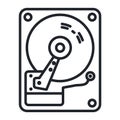 Hard Disk Drive HDD Technology Icon Outline Platter Storage