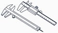 A line art illustration of a precise measuring caliper tool vector design Generative AI Royalty Free Stock Photo