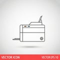 Line art illustration of a printer or copier with a minimalist design Royalty Free Stock Photo