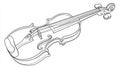 Line Art Illustration of a Violin, String Instrument, Music, Classical Music, Orchestra, Isolated Royalty Free Stock Photo