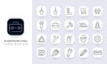 Line art incomplete construction & tools icon pack Royalty Free Stock Photo