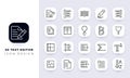 Line art incomplete text editor icon pack