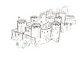 Line art isolated Conwy castle vector sketch