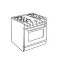 Line Art Kitchen Range Royalty Free Stock Photo