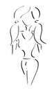 Line Art Lady Royalty Free Stock Photo