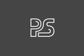 Line art letter PS logo
