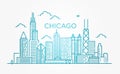 Linear banner of Chicago city