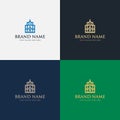 Line Art Luxury Elegant Arched Real Estate Business Palace Logo design vector template illustration. Arabic style architecture