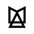 Line art AM, MA, VMA initials simple geometric logo Royalty Free Stock Photo