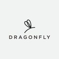 Line art Minimalist elegant Dragonfly wings logo design