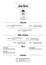 Line art minimalistic personal resume - cv template