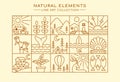 line art of natural elements collection