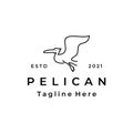 Line art Pelican bird logo design vector illustration template Royalty Free Stock Photo