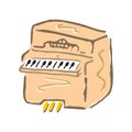 Line Art. Piano. Vector illustration isolated on a white background in EPS10 Royalty Free Stock Photo