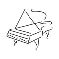 Line Art. Piano. Vector illustration isolated on a white background in EPS10 Royalty Free Stock Photo