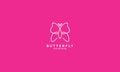 Line art pink insect butterfly logo design vector icon symbol illustration Royalty Free Stock Photo