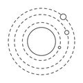 Line art planet system on white background Royalty Free Stock Photo