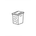Line art of a rectangular container with a fitted lid, featuring small circular holes on one Royalty Free Stock Photo