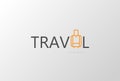 Line art simple traveling, tourism and vacation logo for web and applications vector Royalty Free Stock Photo