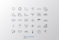 Line art simple weather icon set for web and applications vector