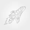 Line art spaceship shuttle vector symbol illustration design, spaceship sketch vector design