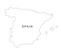 Line art Spain map. continuous line europe map. vector illustration. single outline. Royalty Free Stock Photo